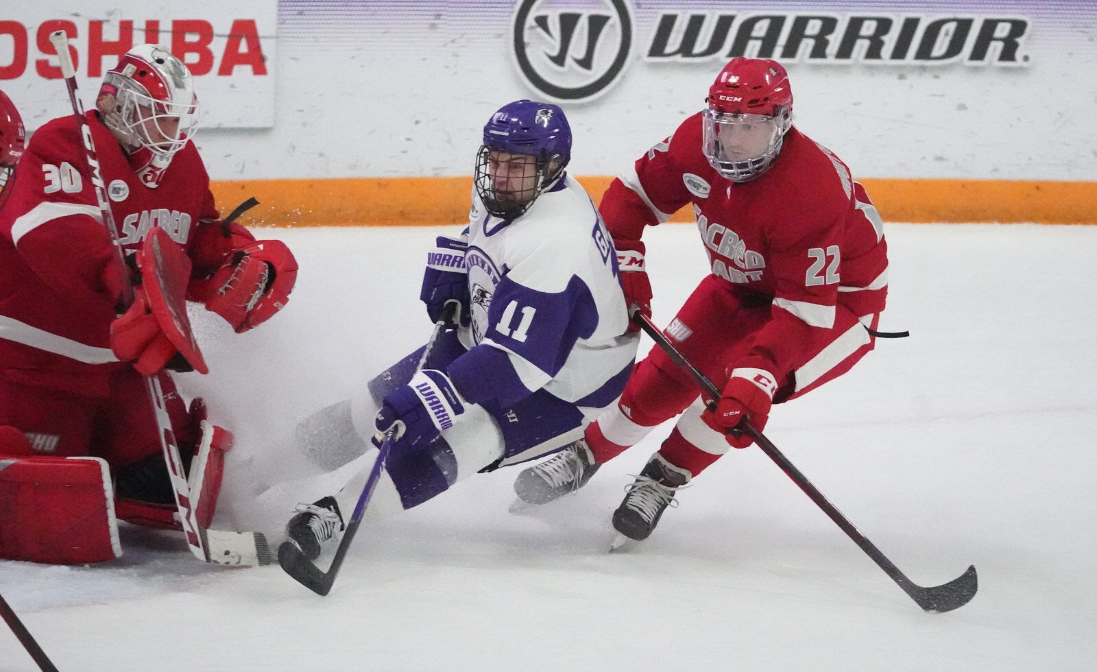 Niagara hockey faces Sacred Heart in an AHA game